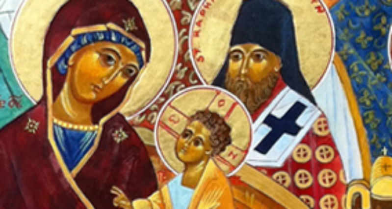 Orthodox artwork of Jesus, Mary, and Joseph